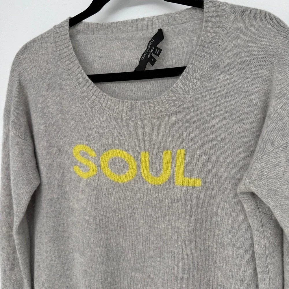 SKULL CASHMERE X SOULCYCLE 'SOUL' CREWNECK‎ CASHMERE SWEATER MEDIUM -- NOTE FLAW
